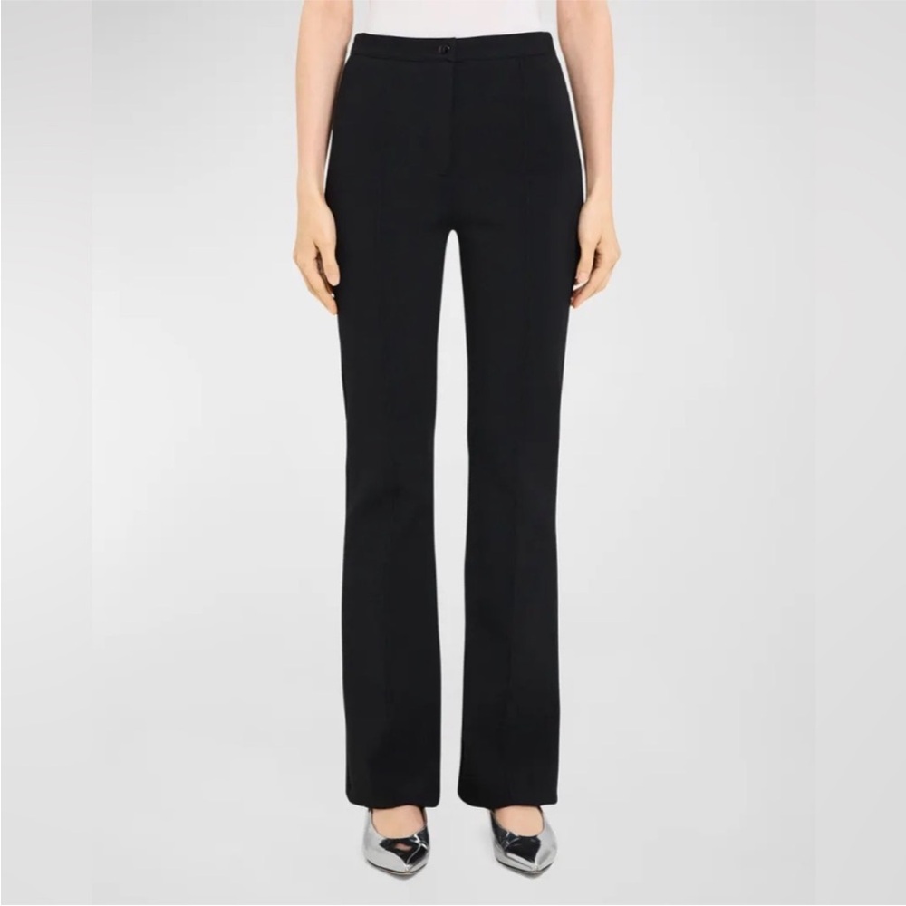 Theory Black Flare Pant in Compact Crepe Womens Large